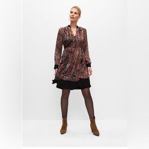 MELANIE LYNE Paisley Print Long Sleeve Dress size 8